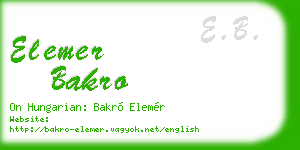 elemer bakro business card