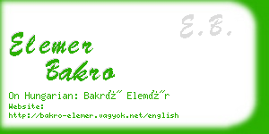 elemer bakro business card